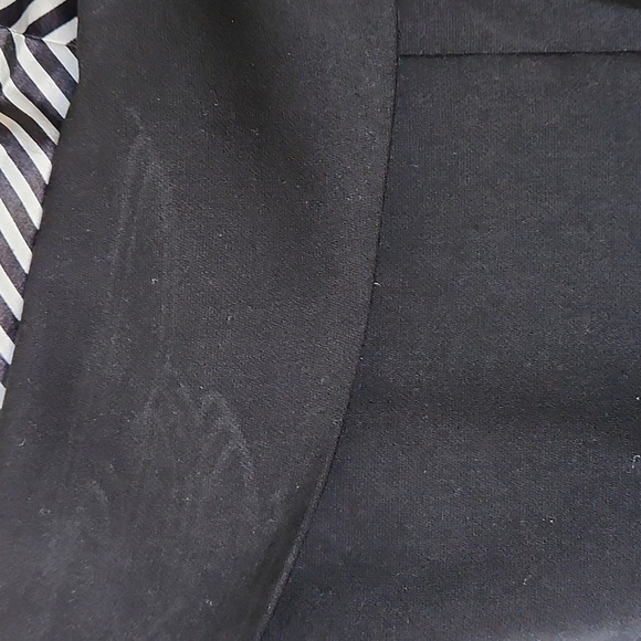 AS•HRO Womens Vintage Blazer Black w/ Striped Black n White Satin Trim Sz 26 EUC - Picture 11 of 13